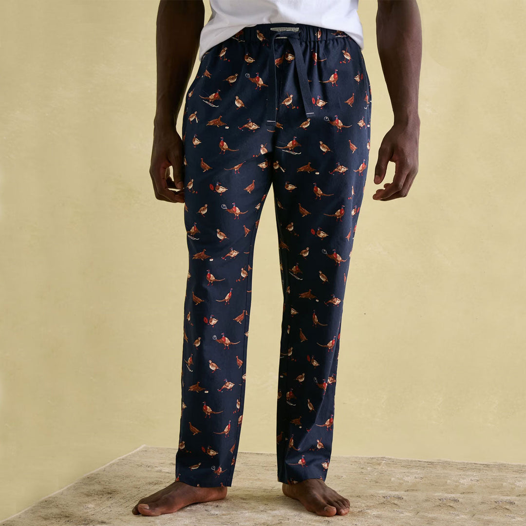 Joules Mens The Dozer Cotton Pheasant Printed Lounge Bottoms