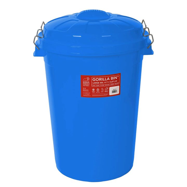 Red Gorilla Bin with Clip Lid - 80L