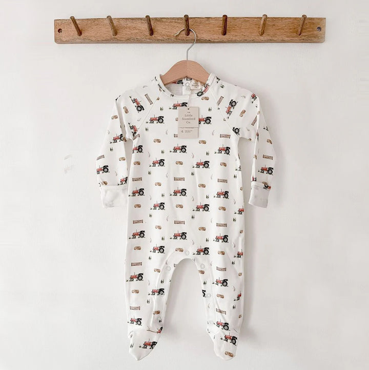 The Little Stamford Baby Sleep Suit - Red Tractor