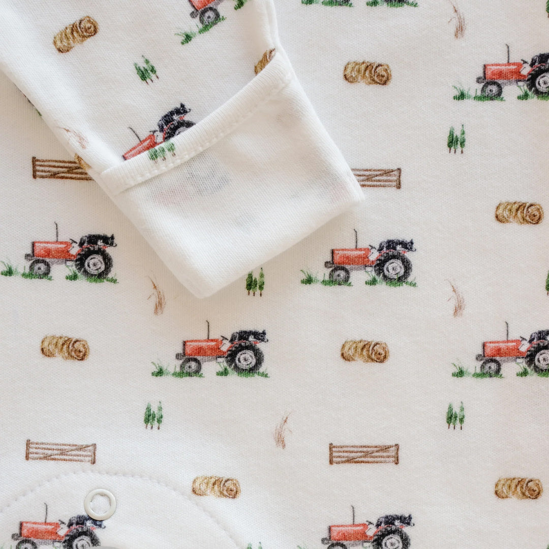 The Little Stamford Baby Sleep Suit - Red Tractor