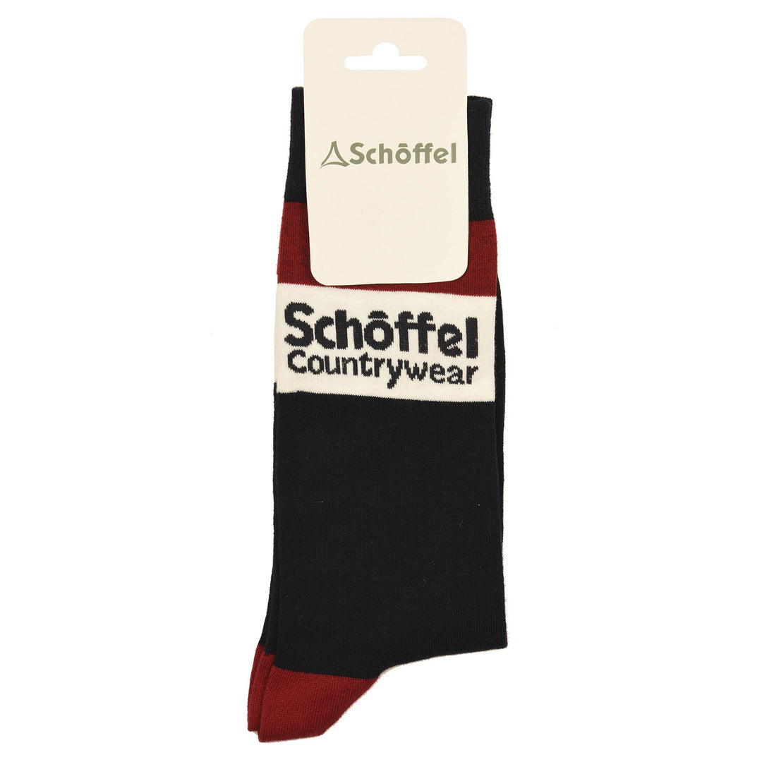 The Schoffel Mens Single Cotton Socks in Burgundy#Burgundy