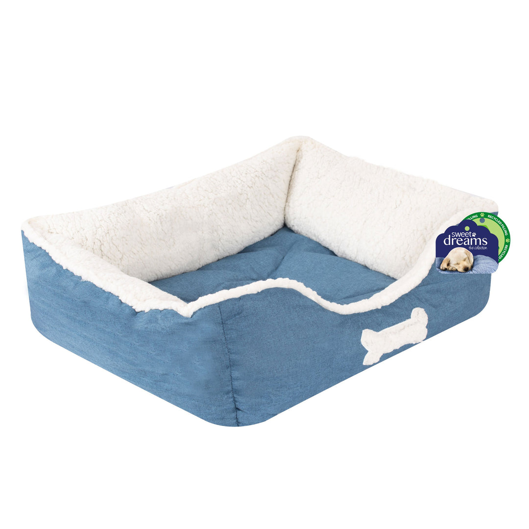 The Smart Choice Linen Pet Bed in Blue#Blue