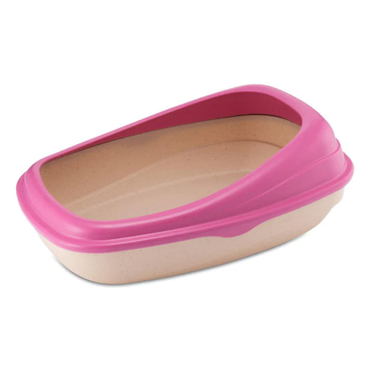 The Beco Bamboo Cat Litter Tray in Pink#Pink