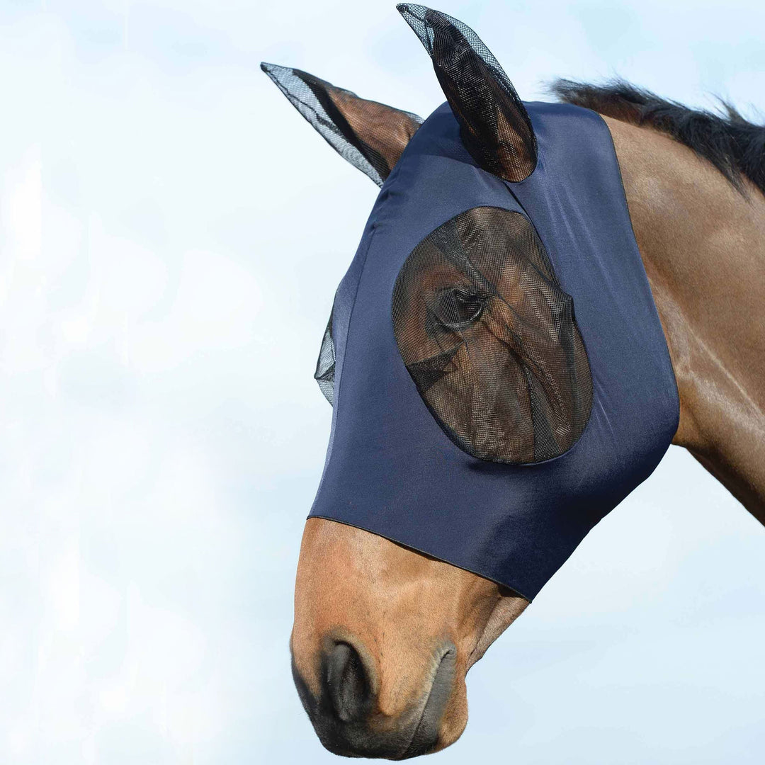 The Weatherbeeta Stretch Bug Eye Saver With Ears in Navy#Navy