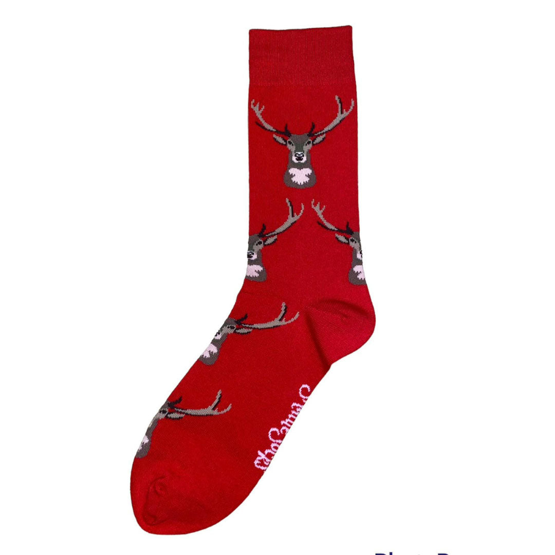 The Shuttle Socks Ladies Stag Socks in Red#Red