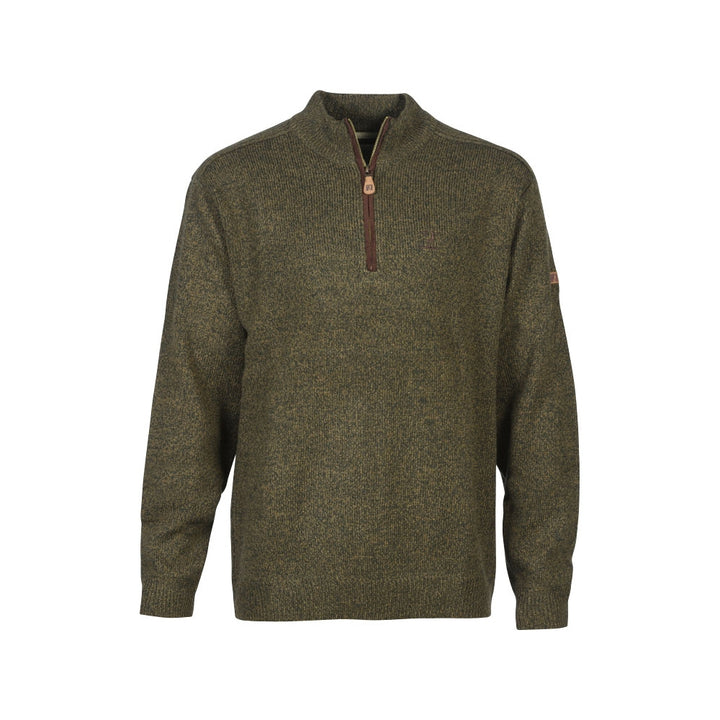 Percussion Mens Embroidered Sweater Zip Collar