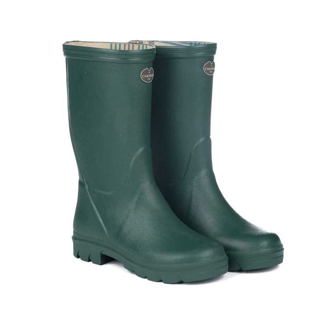 The Le Chameau Junior Petite Aventure Jersey Lined Boot in Green#Green