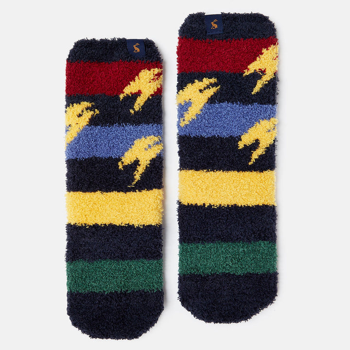 The Joules Harry Potter Lightning Bolt Fluffy Socks in Yellow Print#Yellow Print