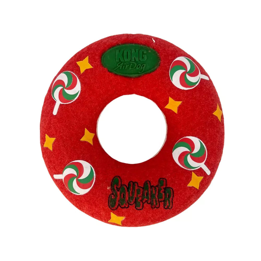 Kong Christmas Holiday Airdog Squeaker Donut Medium