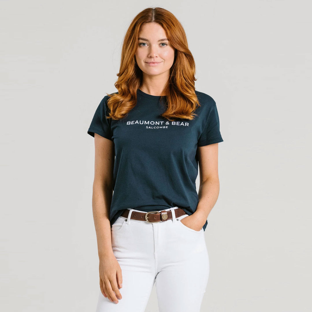 The Beaumont & Bear Ladies Bolberry T-Shirt in Navy#Navy