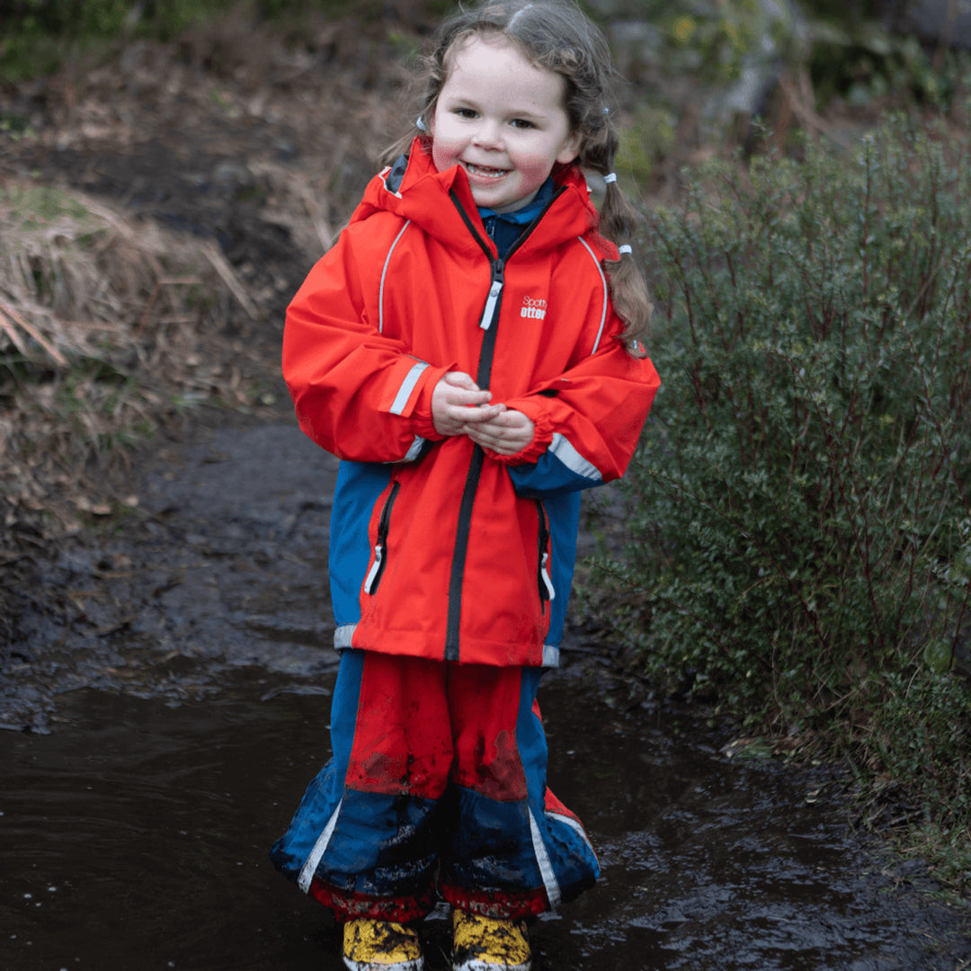 Spotty Otter Adventure Unlined Waterproof Jacket (Red)