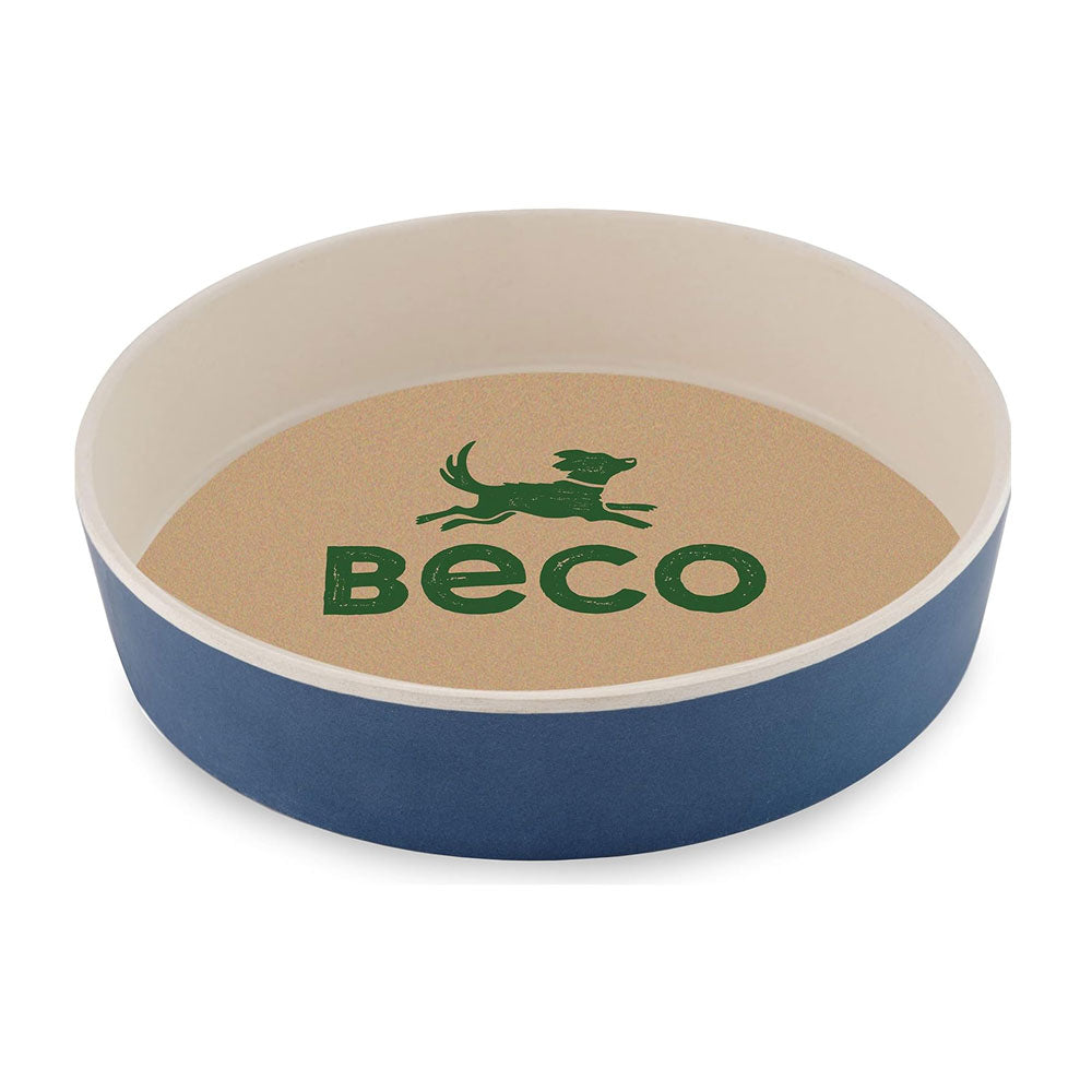 The Beco Printed Bamboo Cat Bowl in Dark Blue#Dark Blue