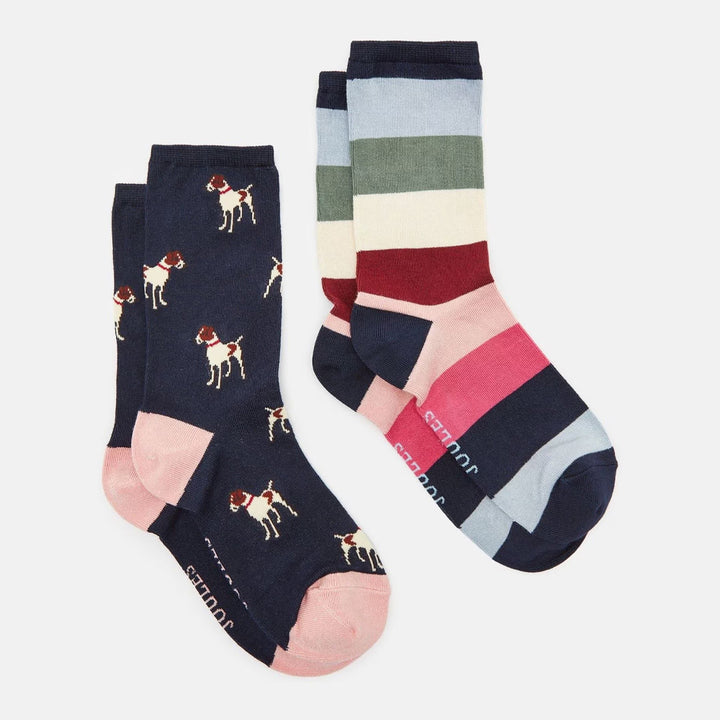 Joules Ladies Everyday Socks 2 Pack