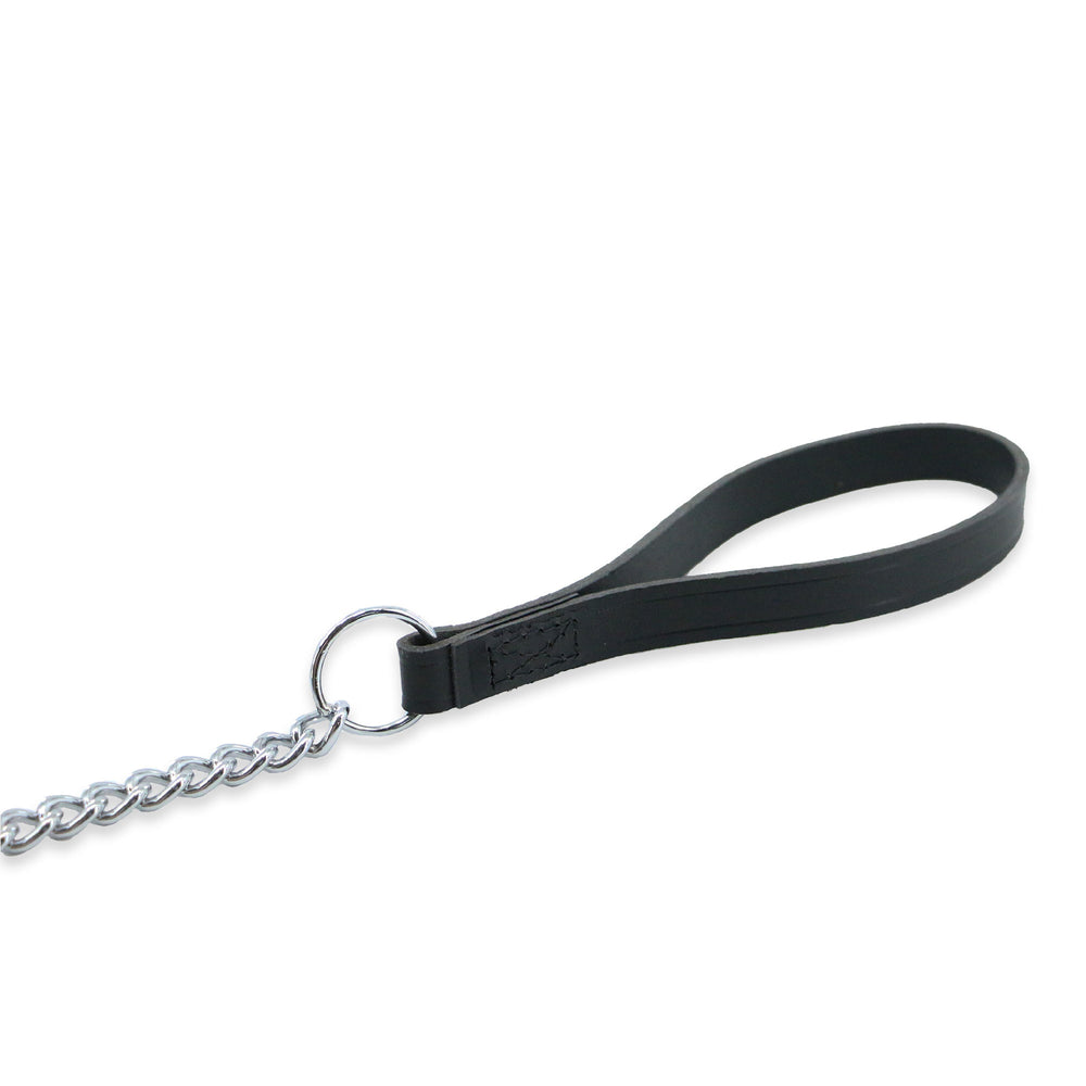 Ancol Leather Heavy Chain Dog Lead