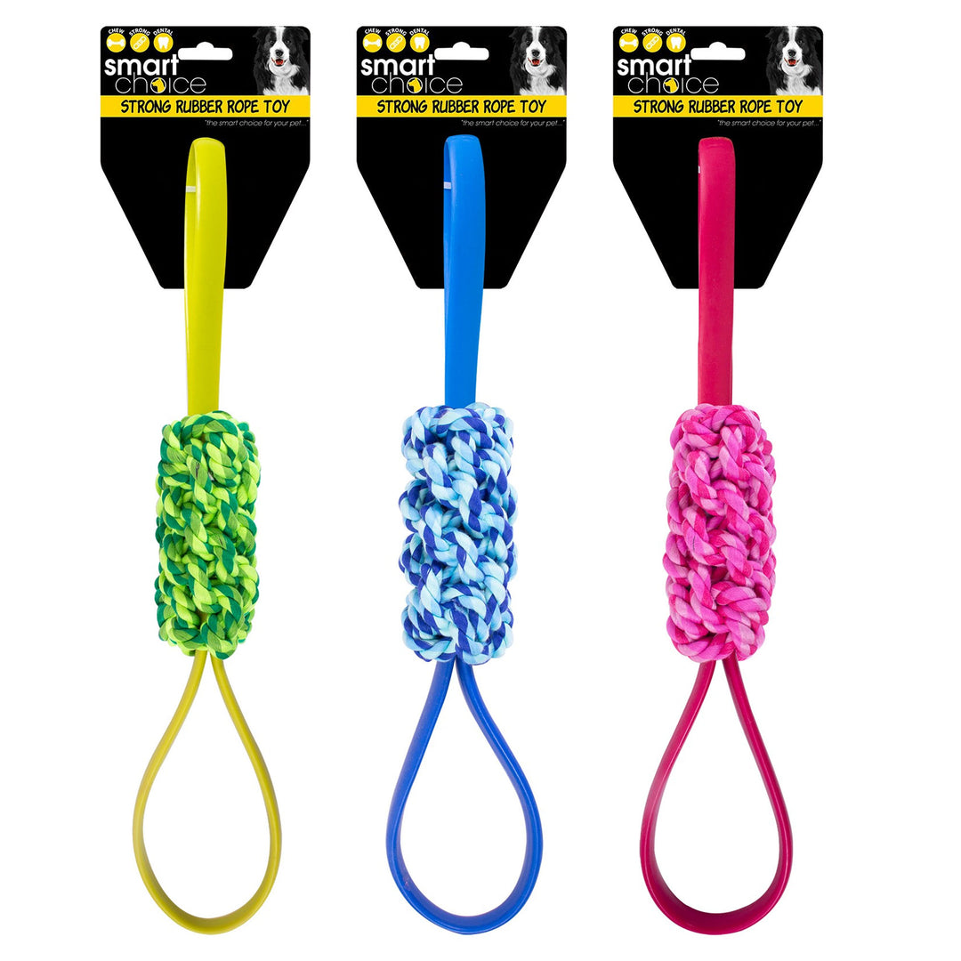Smart Choice Rubber & Rope Knot Pull Dog Toy