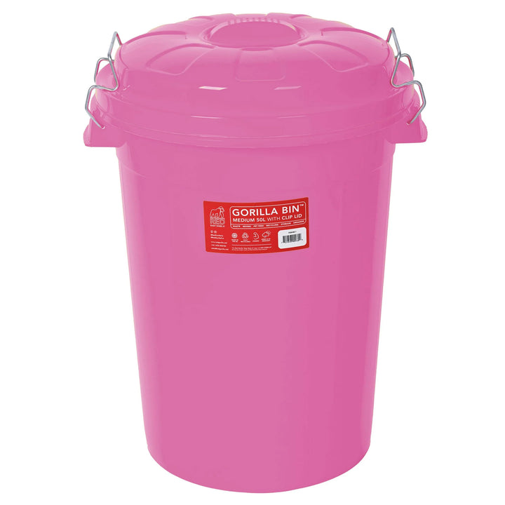 Red Gorilla Bin with Clip Lid - 50L