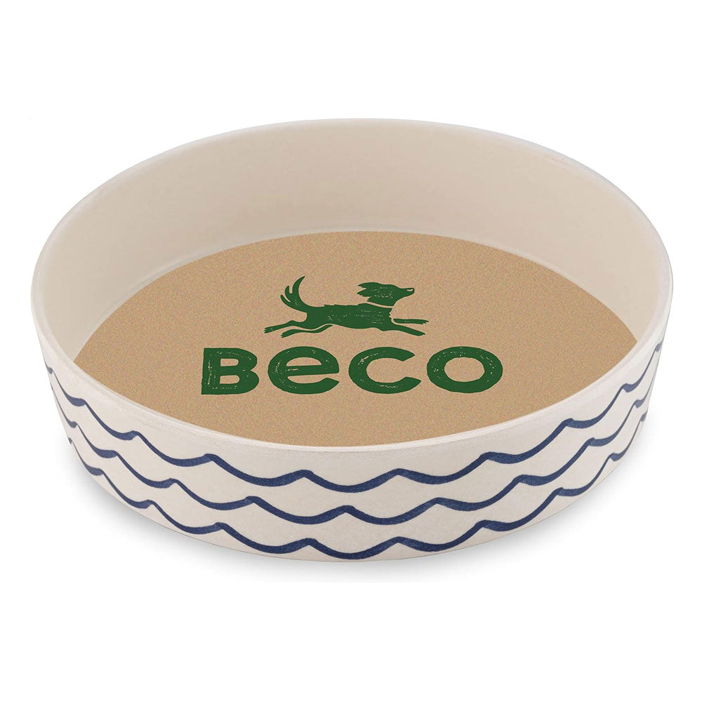 The Beco Printed Bamboo Cat Bowl in Light Blue#Light Blue