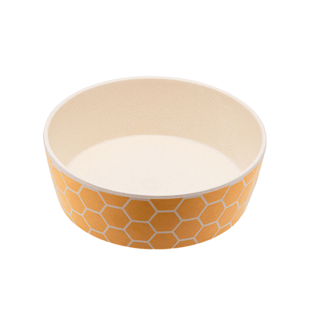 The Beco Printed Bamboo Cat Bowl in Yellow#Yellow