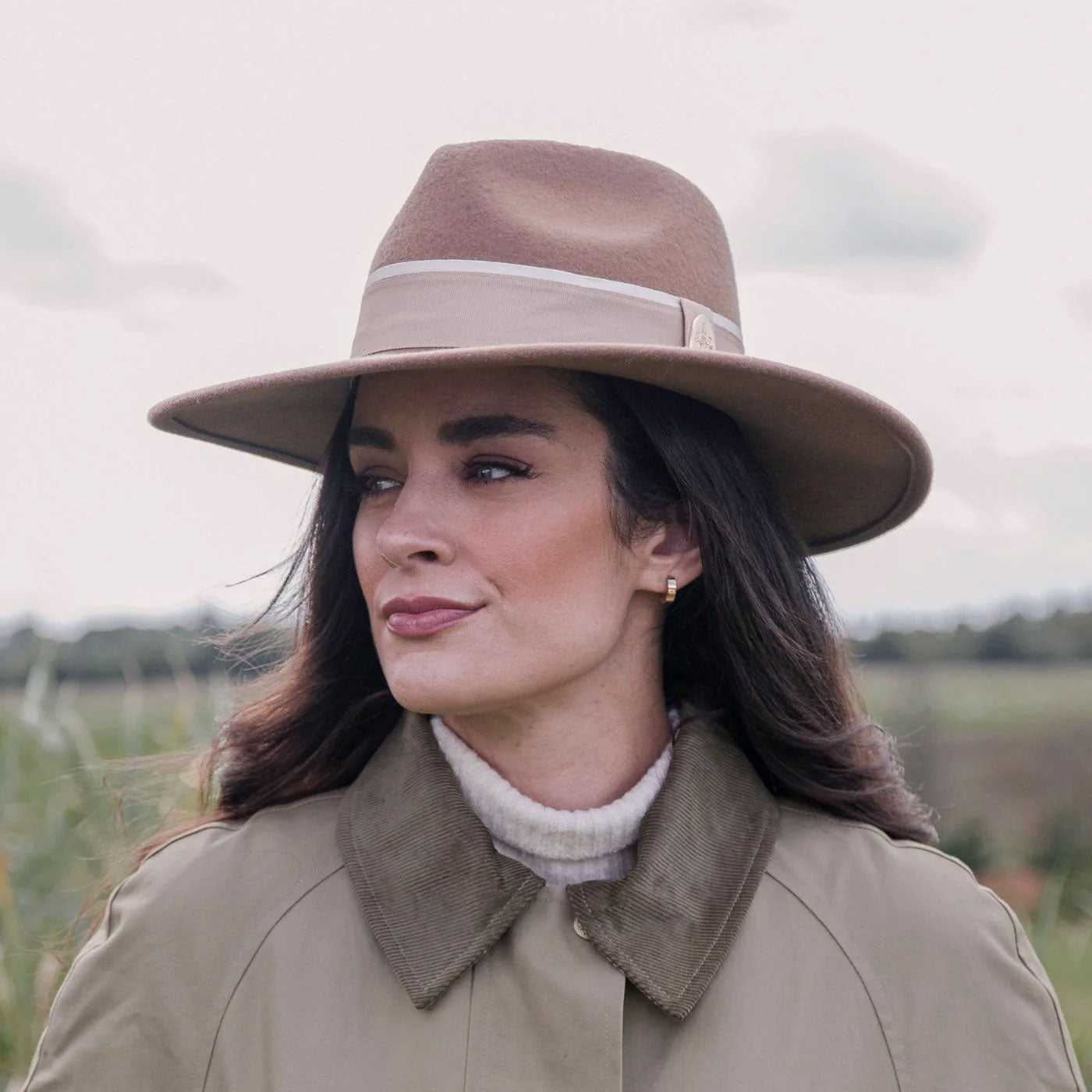 Hicks Brown Oxley Fedora Camel Ribbon