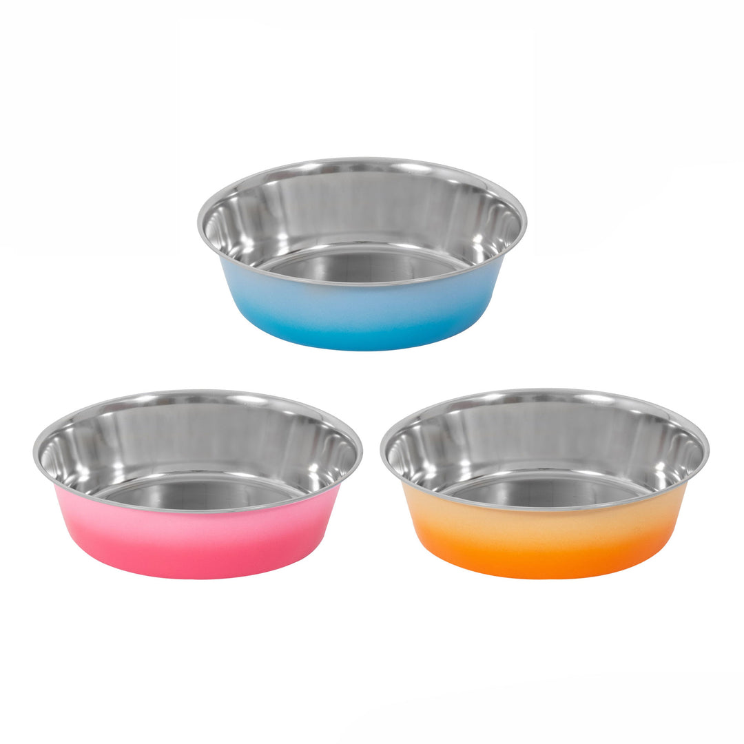 The Smart Choice Ombre Stainless Steel Pet Bowl in Multi-Coloured#Multi-Coloured