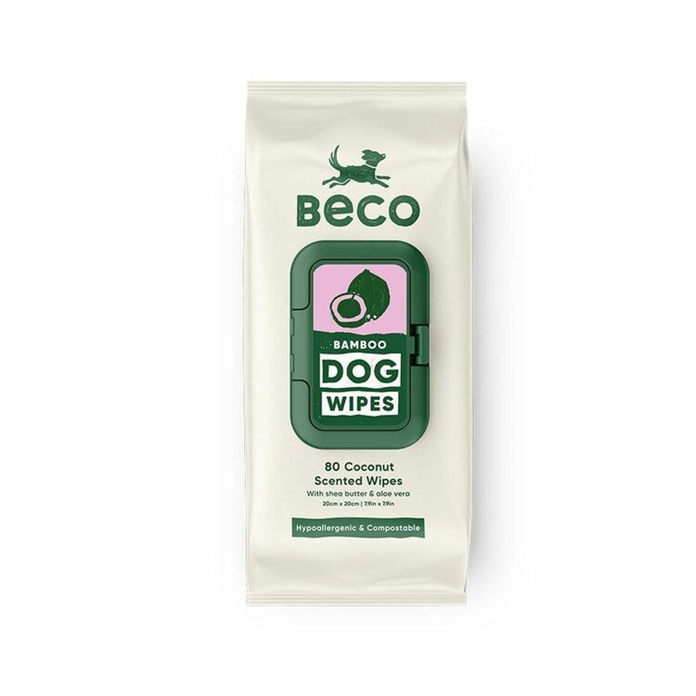 The Beco Bamboo Dog Wipes - Coconut in White#White