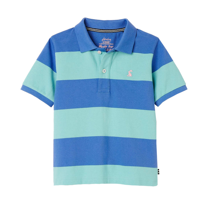The Joules Boys Filbert Stripe Polo Shirt in Blue Stripe#Blue Stripe