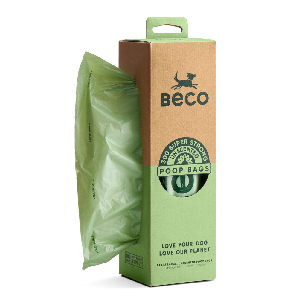 The Beco Large Poop Bags - Unscented (x300) Dispenser - Single Roll in Green#Green