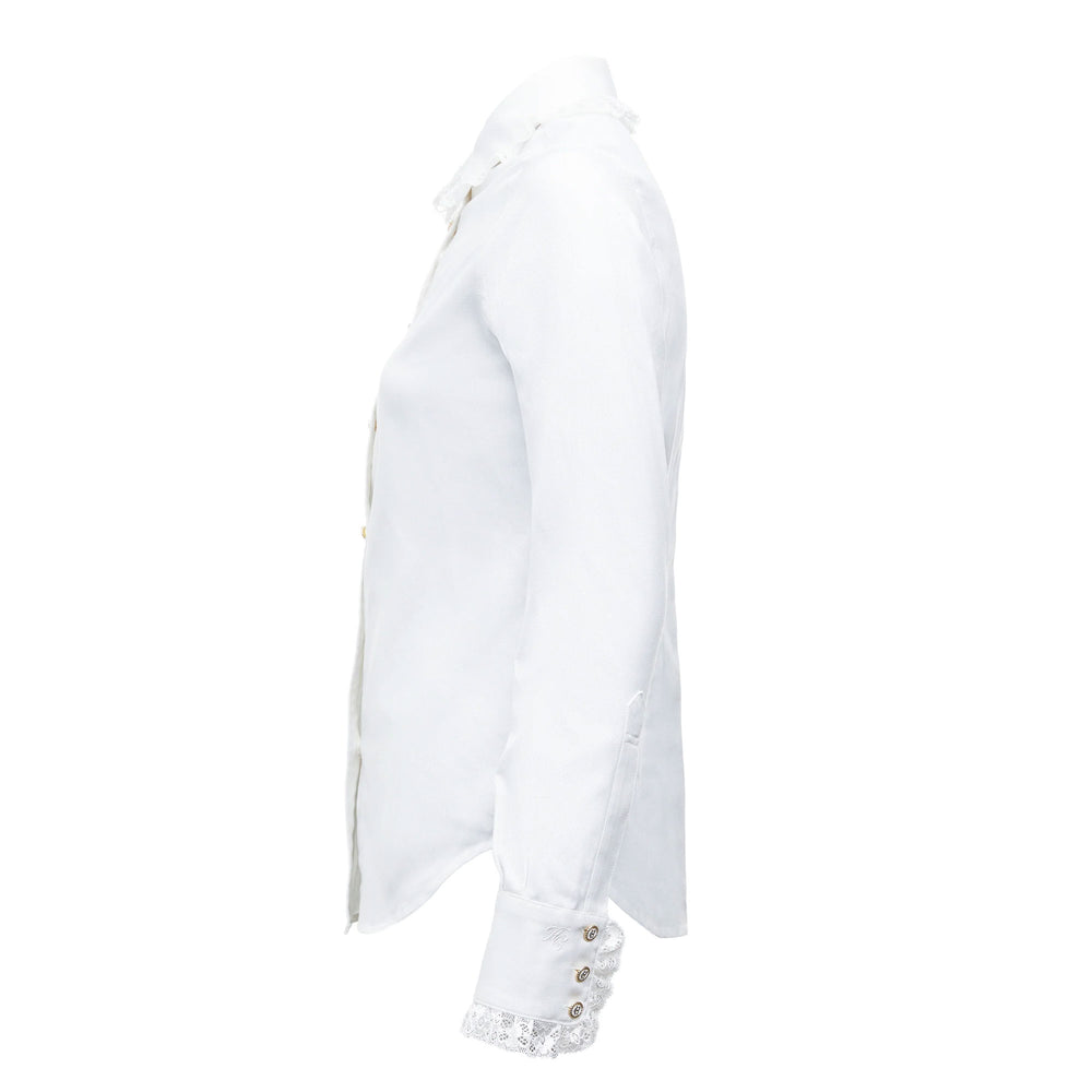 Holland Cooper Ladies Rose Shirt - Product View in White#White