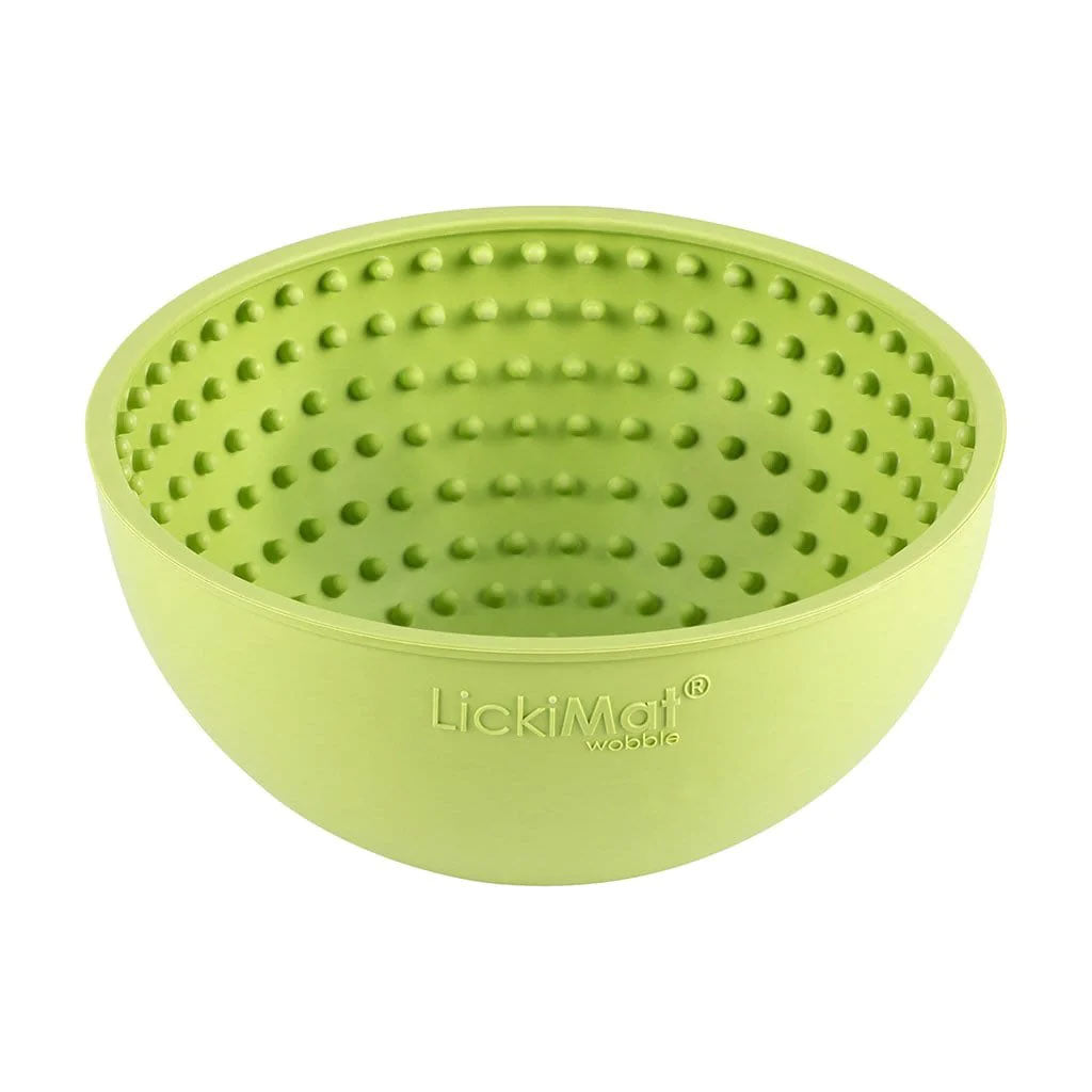 The LickiMat Wobble Slow Feeder Bowl in Green#Green