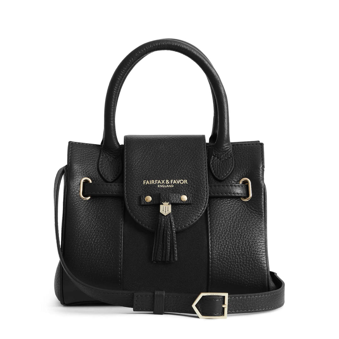 Fairfax & Favor Premium Stockist Exclusive Black Leather Mini Windsor Handbag