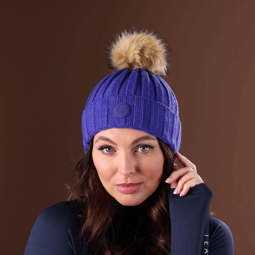 The Aubrion Team Bobble Hat in Blue#Blue