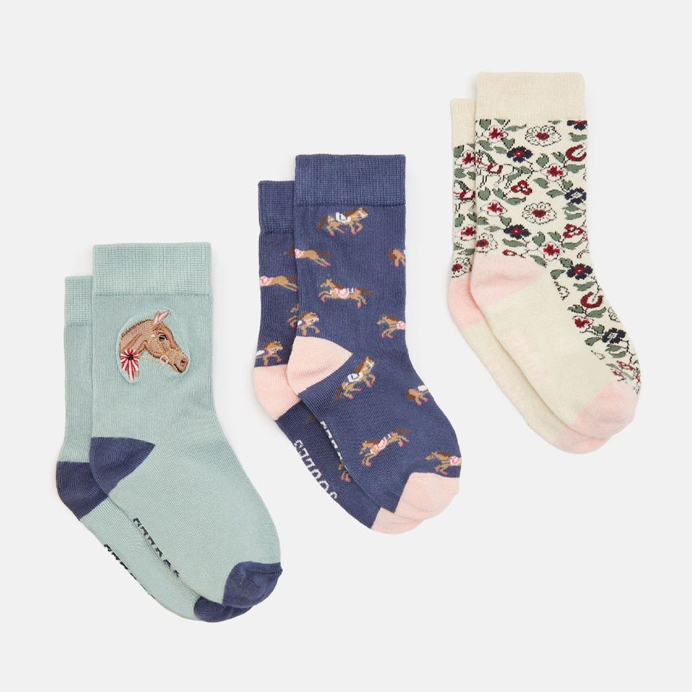 Joules Girls Neat Feet 3 Pack Socks