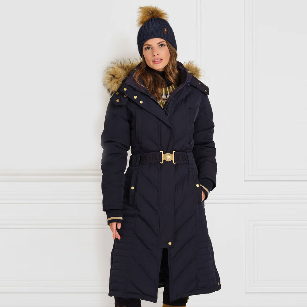 The Fairfax & Favor Ladies The Charlotte Padded Longline Coat in Navy#Navy
