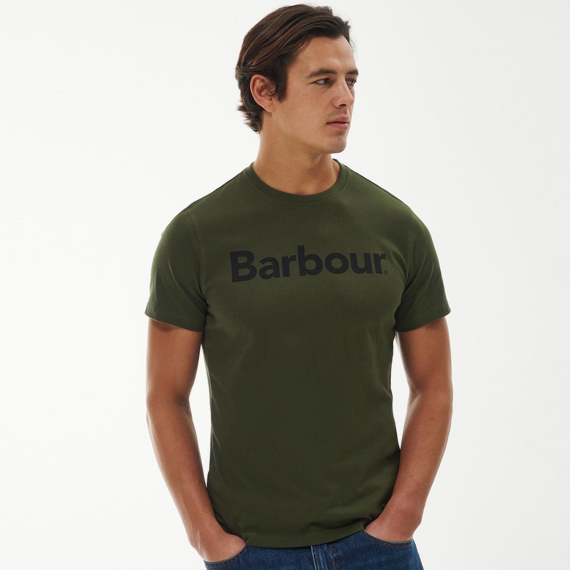 Barbour t shirt mens clearance olive