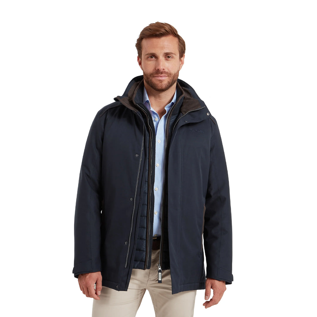 Schoffel Mens Whitton Waterproof Coat Navy Millbry Hill