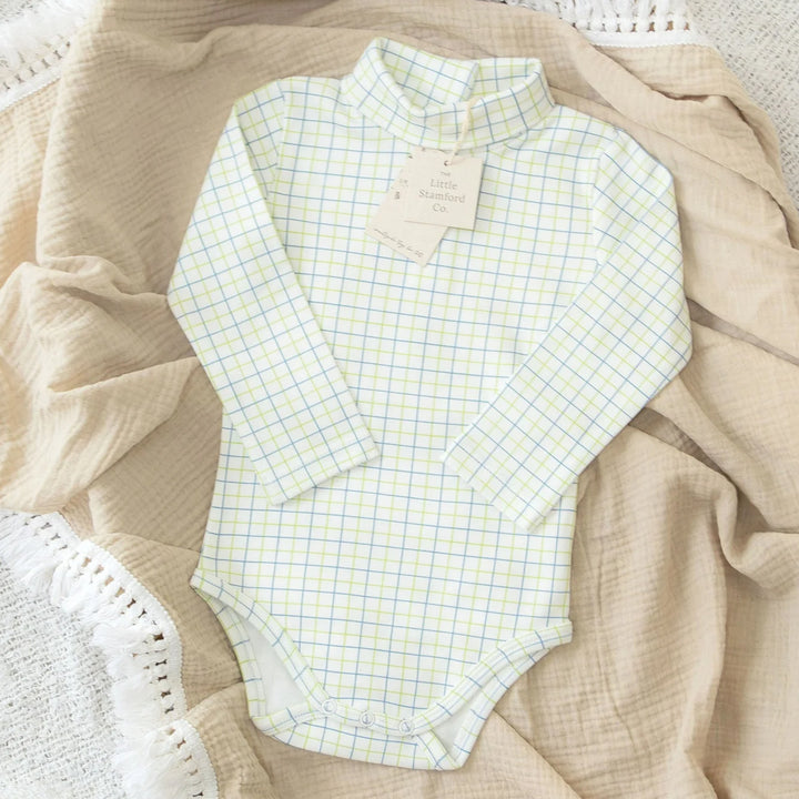 The Little Stamford Tattersall Roll Neck Body Suit