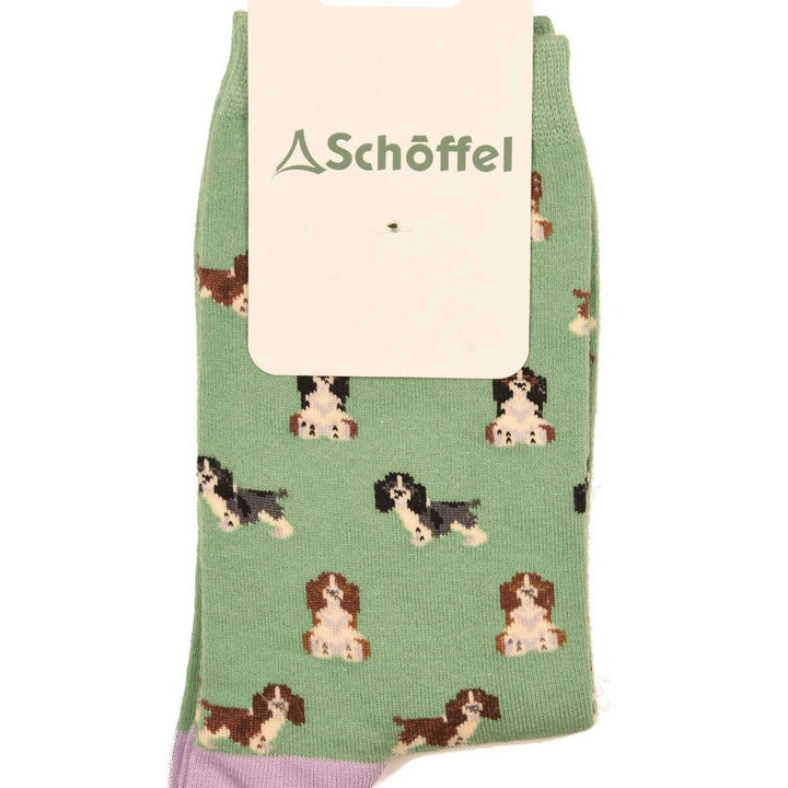 The Schoffel Ladies Single Cotton Socks in Green#Green