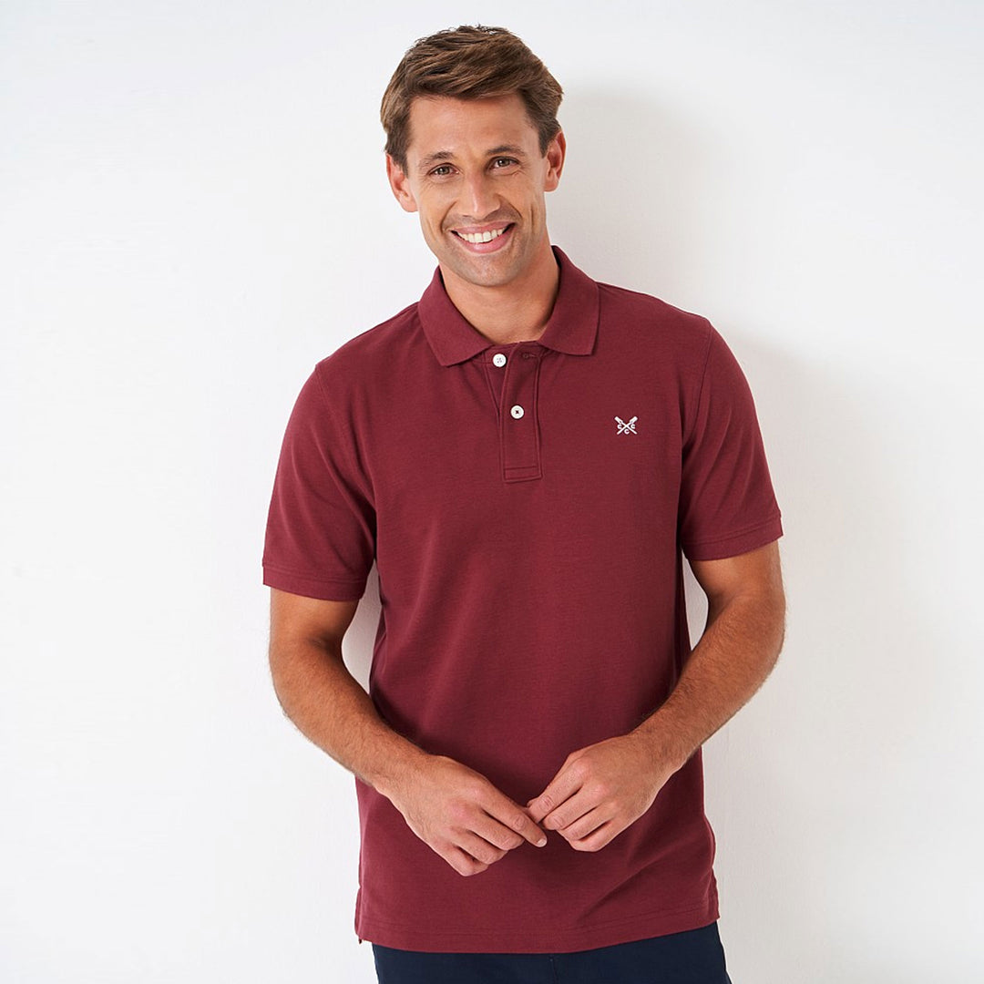 The Crew Mens Classic Pique Polo in Burgundy#Burgundy