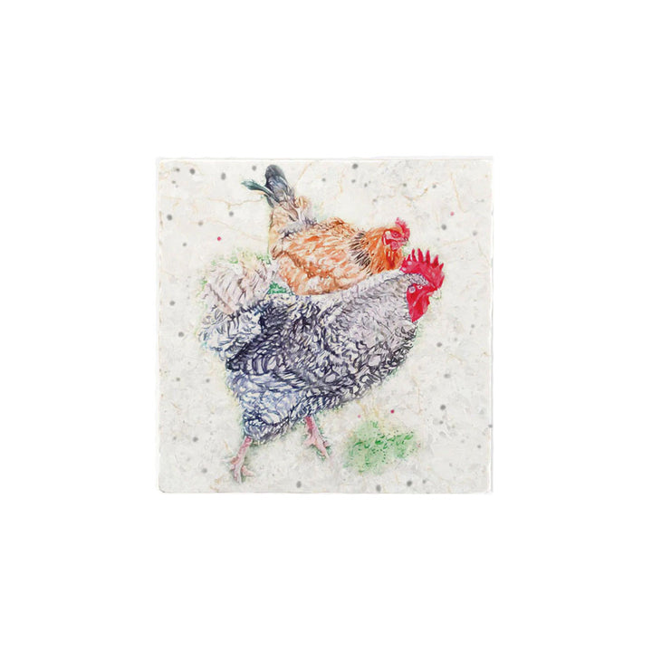 Country Creation Marble Trivet - Hens Ahoy