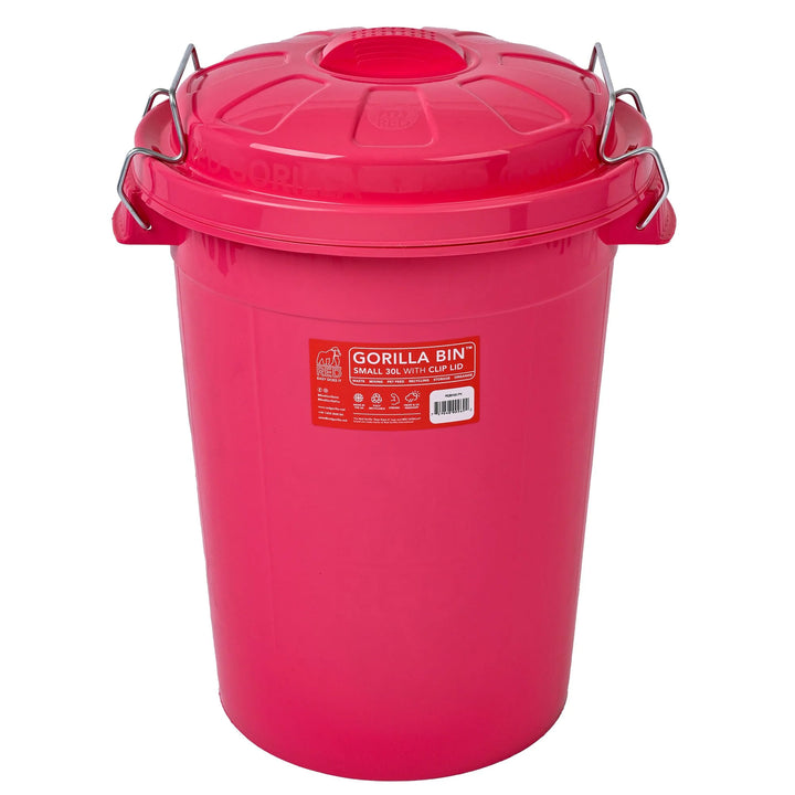 Red Gorilla Bin with Clip Lid - 30l