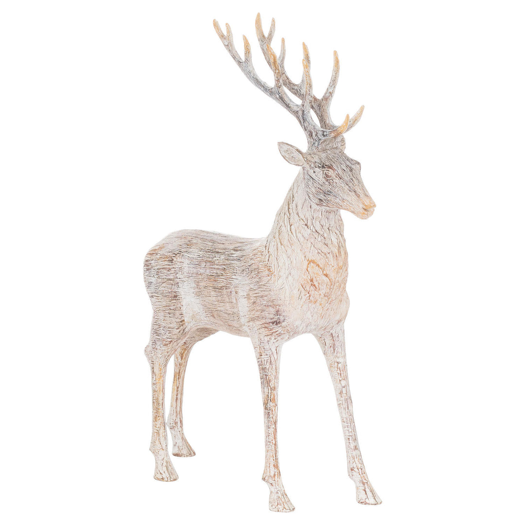 Millbry Hill Carved Wood Effect Standing Stag