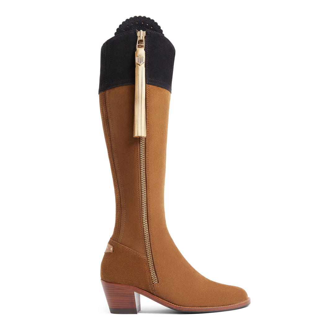 The Fairfax & Favor 10 Year Anniversary Ladies Regina Heeled Suede Boot in Two Tone#Two Tone