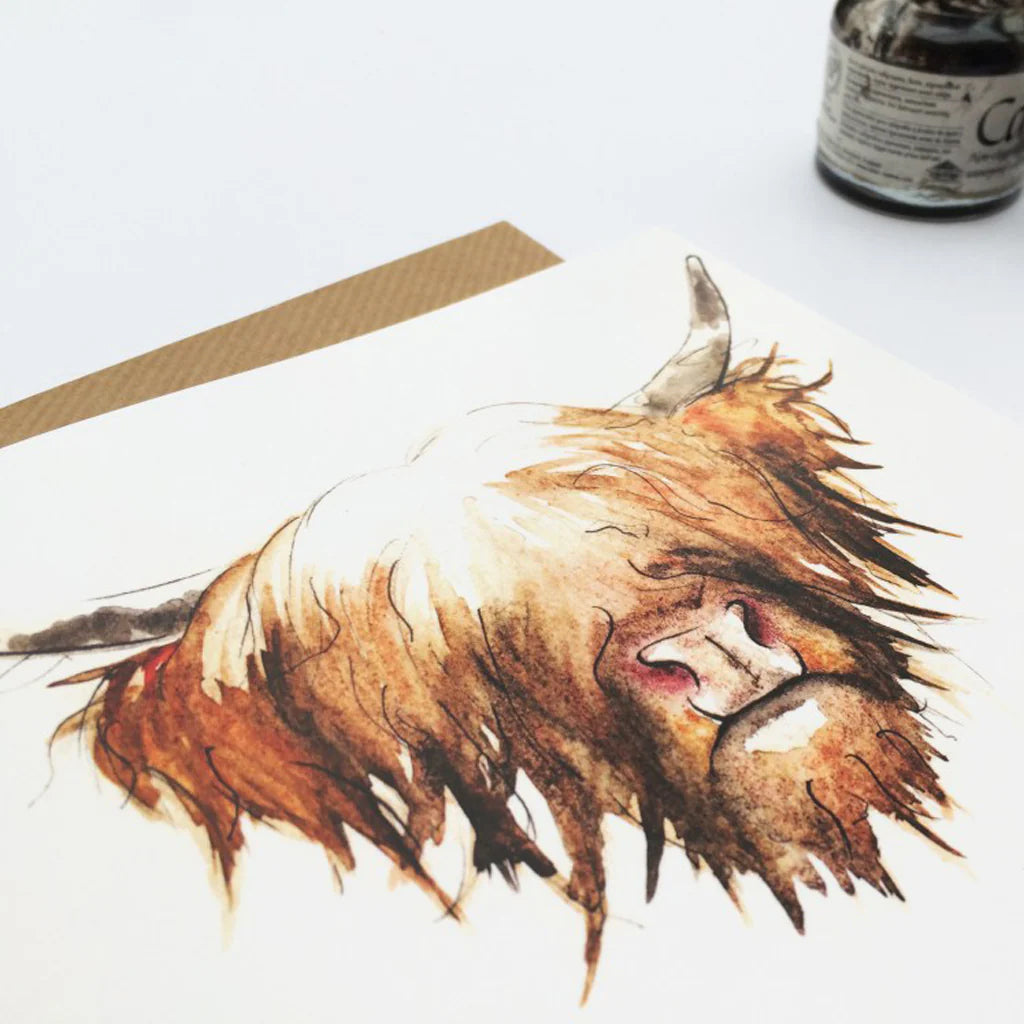 Clare Baird Highland Cow Card