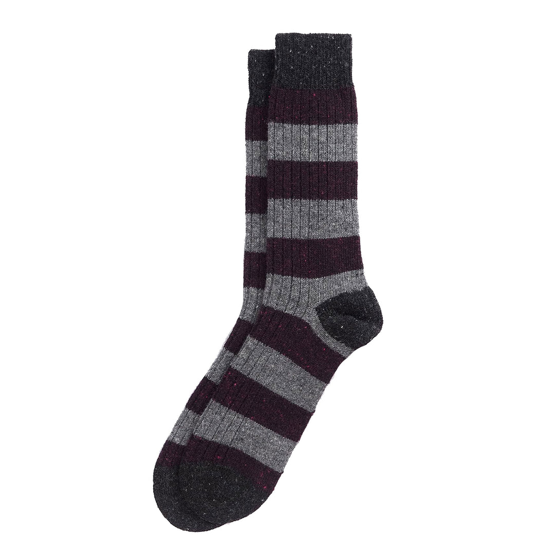 The Barbour Mens Houghton Stripe Sock in Fig#Fig