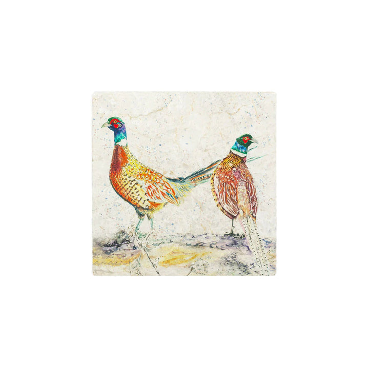 Country Creation Marble Coaster 4 Pack - Pheasant Bouquet