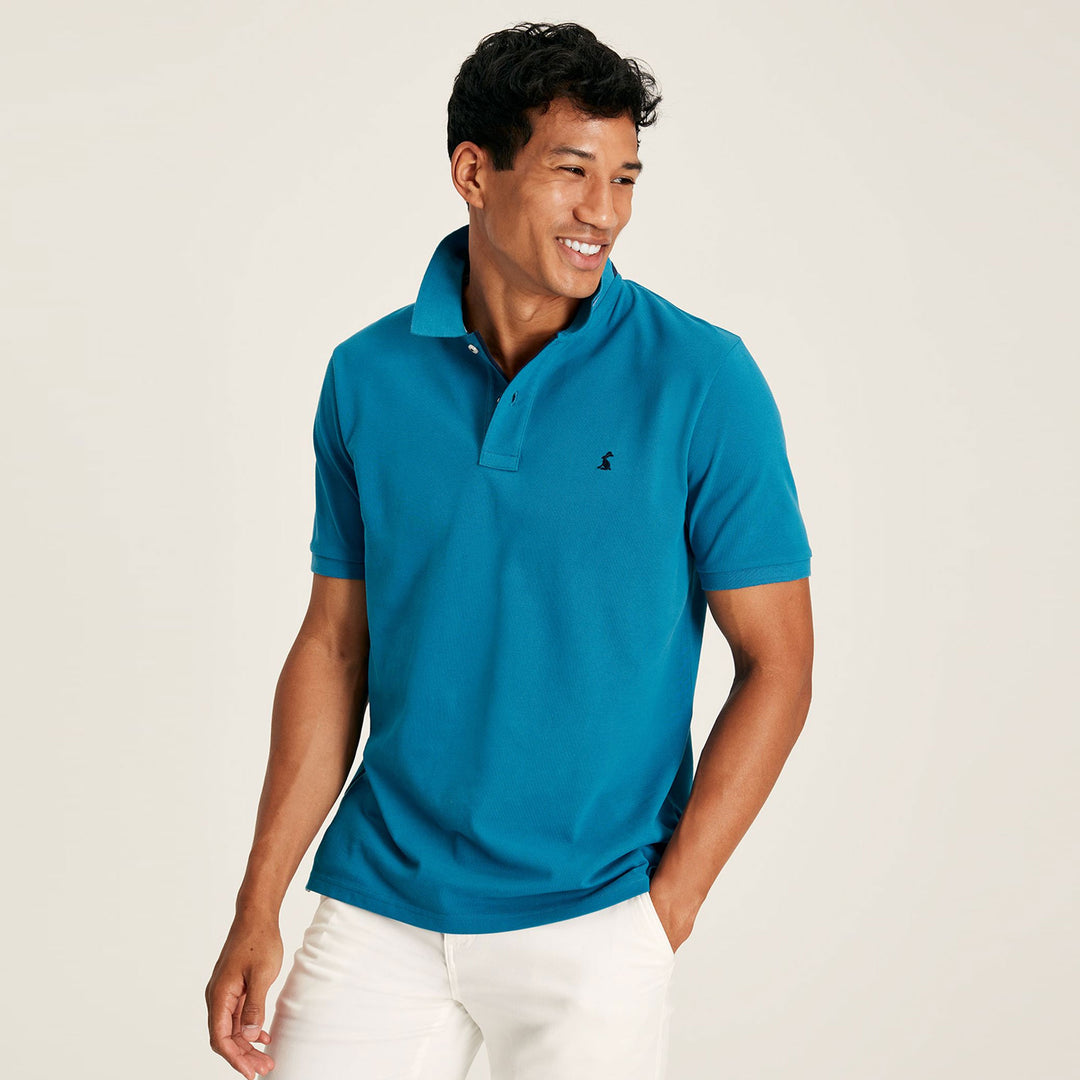The Joules Mens Classic Woody Polo Shirt in Turquoise#Turquoise