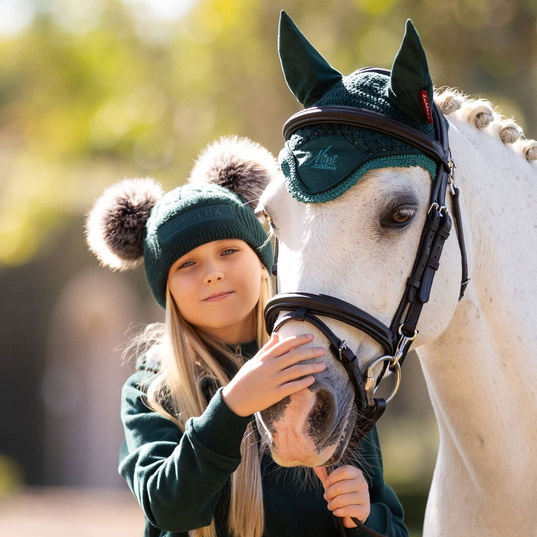 The LeMieux Mini Double Pom Hat in Spruce#Spruce