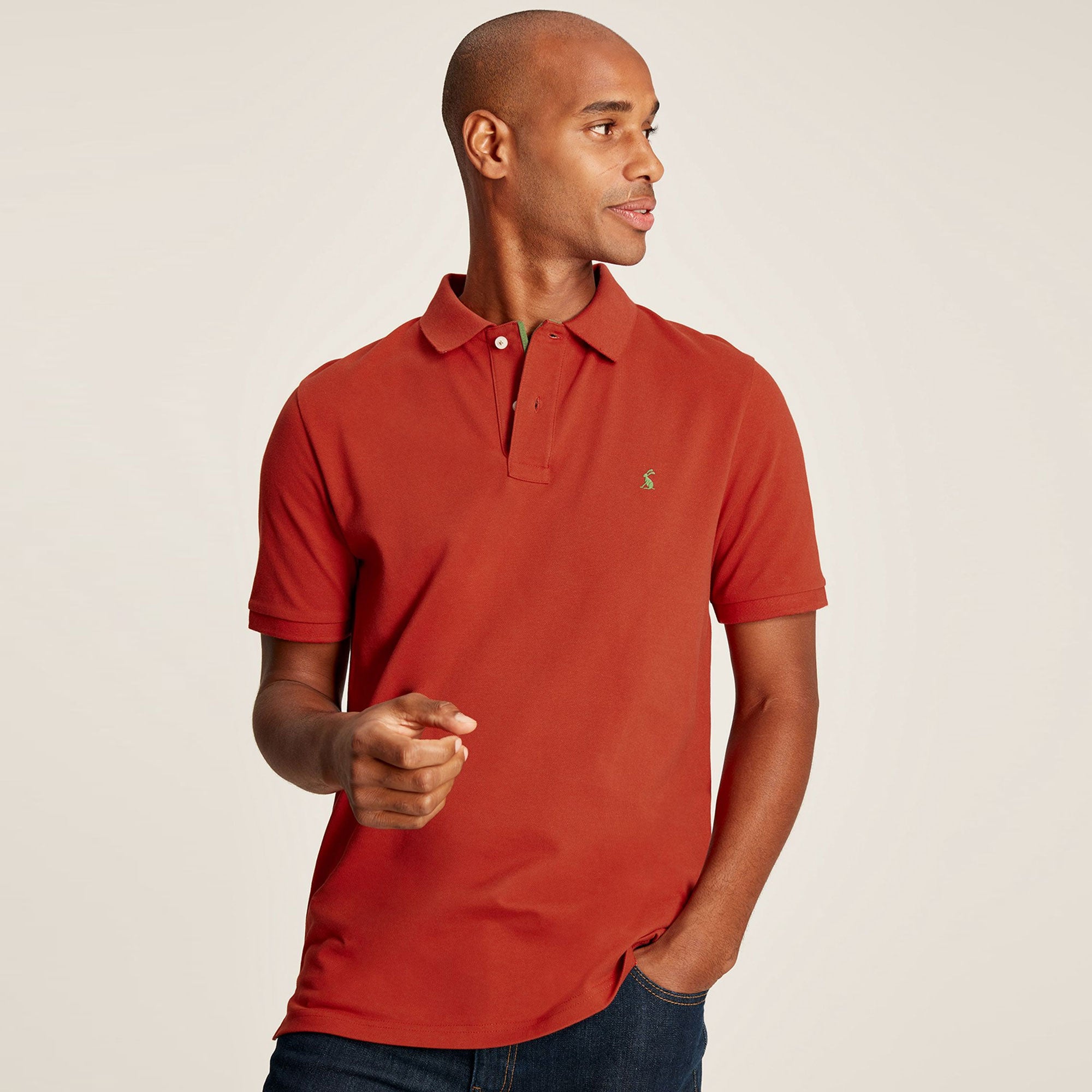 Mens red sale polo button down