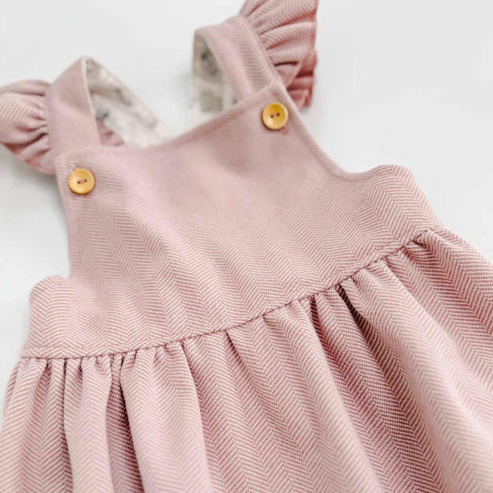 The Little Stamford Herringbone Pinafore Dress