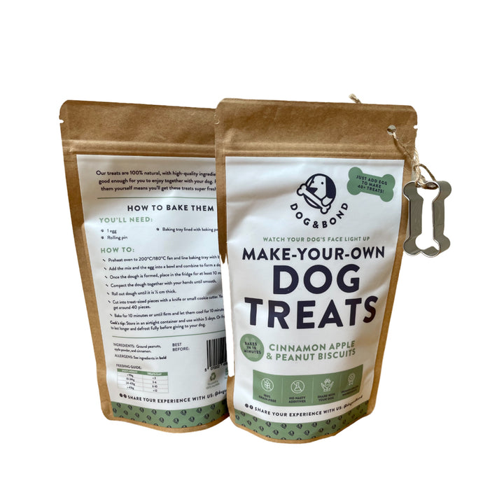 Dog & Bond Dog Treat Mix with Bone-Shaped Cookie Cutter: Cinnamon Apple & Peanut